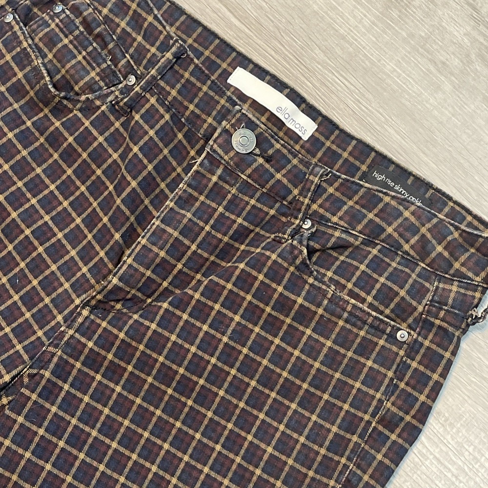 Ella‎ Moss tartan plaid skinny jeans academia Preppy Y2K  Pants 28x26